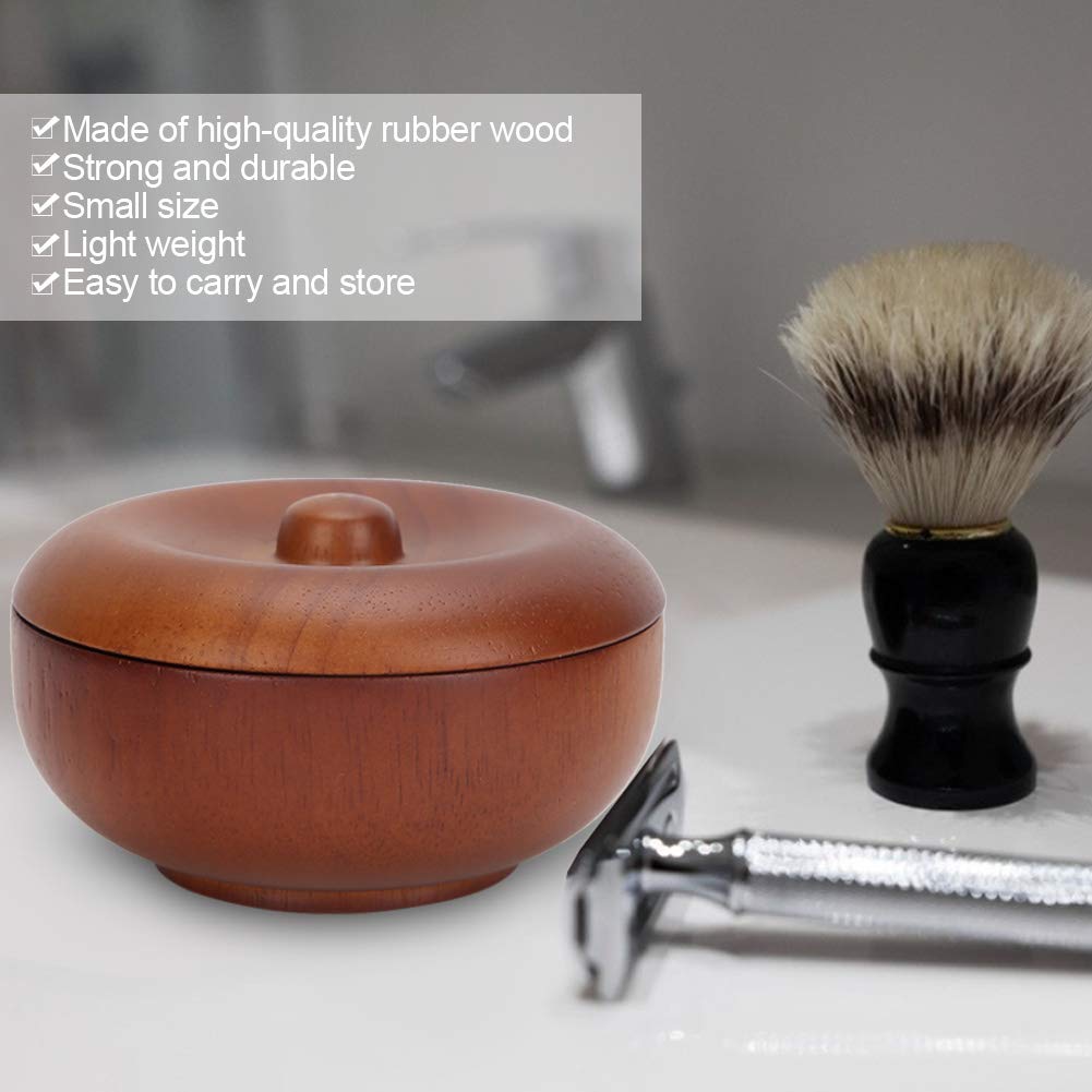 Shaving Bowl, Shaving Soap Bowl, Wooden 3.7 x 1.7in Barber Tool Man for Shaving Beauty and Personal Care Liyeehao