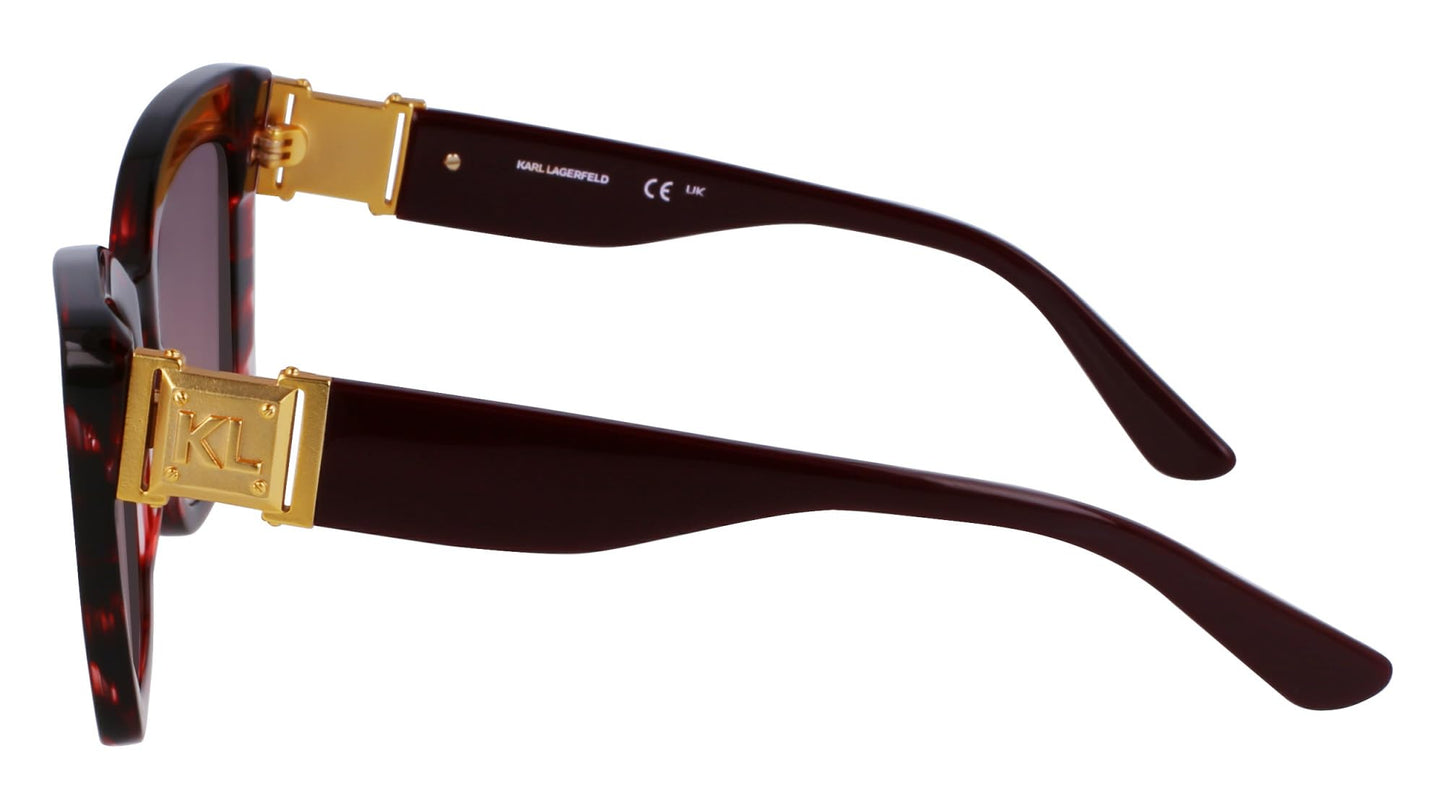 KARL LAGERFELD Women's Sunglasses KL6139S - Striped Red with Gradient Brown Lens