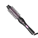 2IN1 Hair Brush Iron Professional Ceramic Hair Curling Iron/Straightener,Anti-Scald Nylon Bristles,Negative Ionic Dual Voltage for Travel,Curls