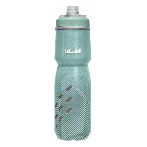 CamelBak Podium Chill Insulated Bike Water Bottle - Easy Squeeze Bottle - Fits Most Bike Cages - 24oz, Sage Perforated