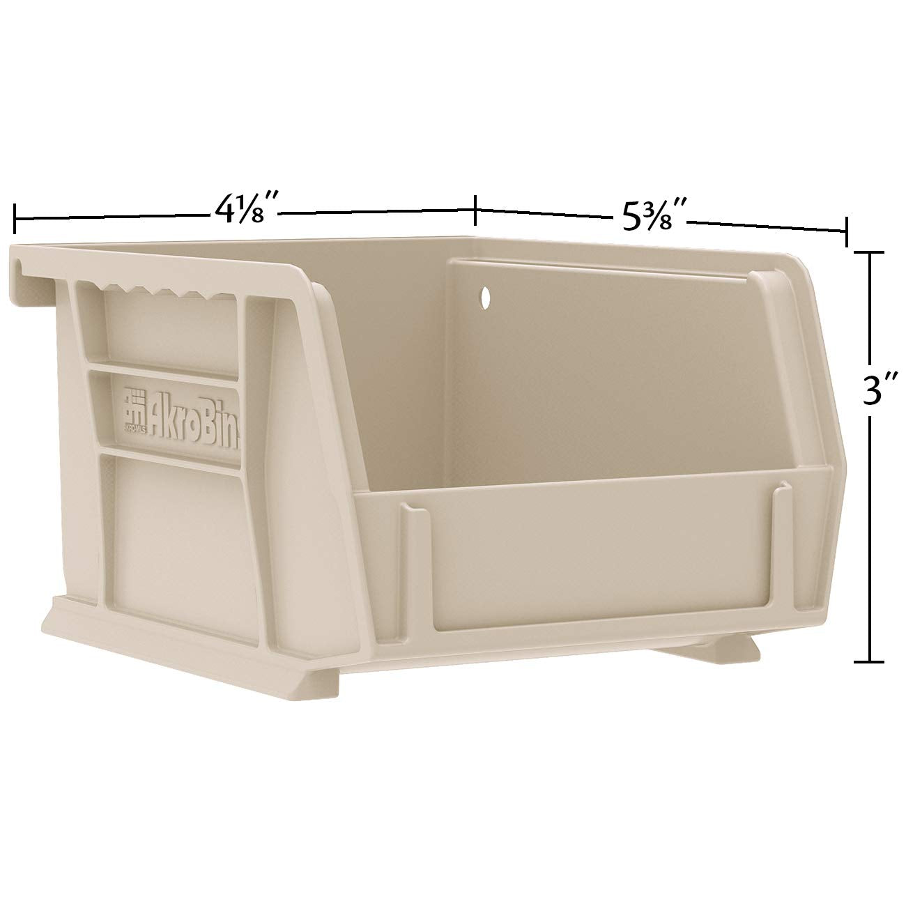 Akro-Mils 30210 AkroBins Plastic Storage Bins, Space-Saving Stackable for Garage, Pantry, Craft Organization, 5 x 4 x 3-Inch, Grey, 6-Pack