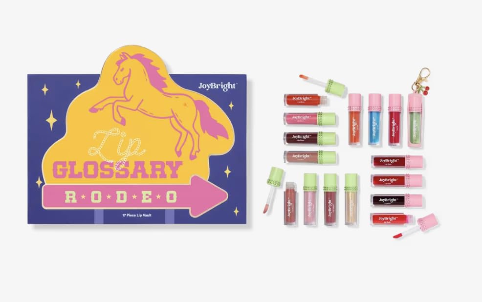 Ulta Beauty Lip Glossary 2025 RODEO theme, includes a keychain so you can take your favorite shade on-the-go.