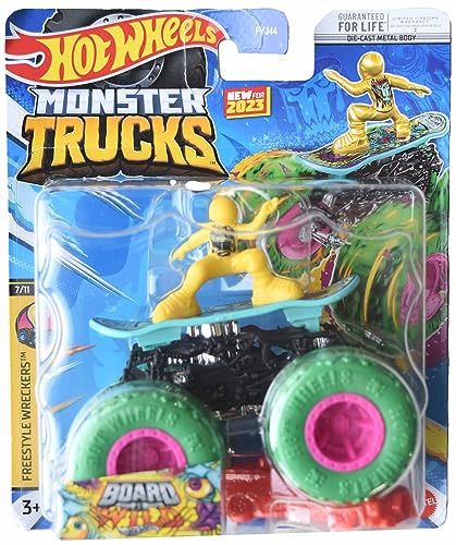 Hot Wheels Monster Trucks Board Wild, Connect and Crash Freestyle Wreckers 7/11