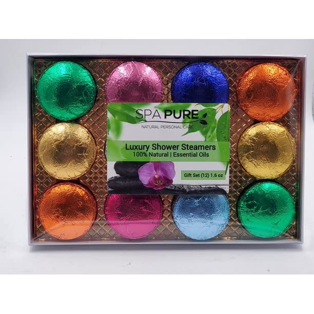 Spa Pure Shower Tablet Aromatherapy: 2 Gift Sets Made in USA with 100% Pure Essential Oils (24 Count)