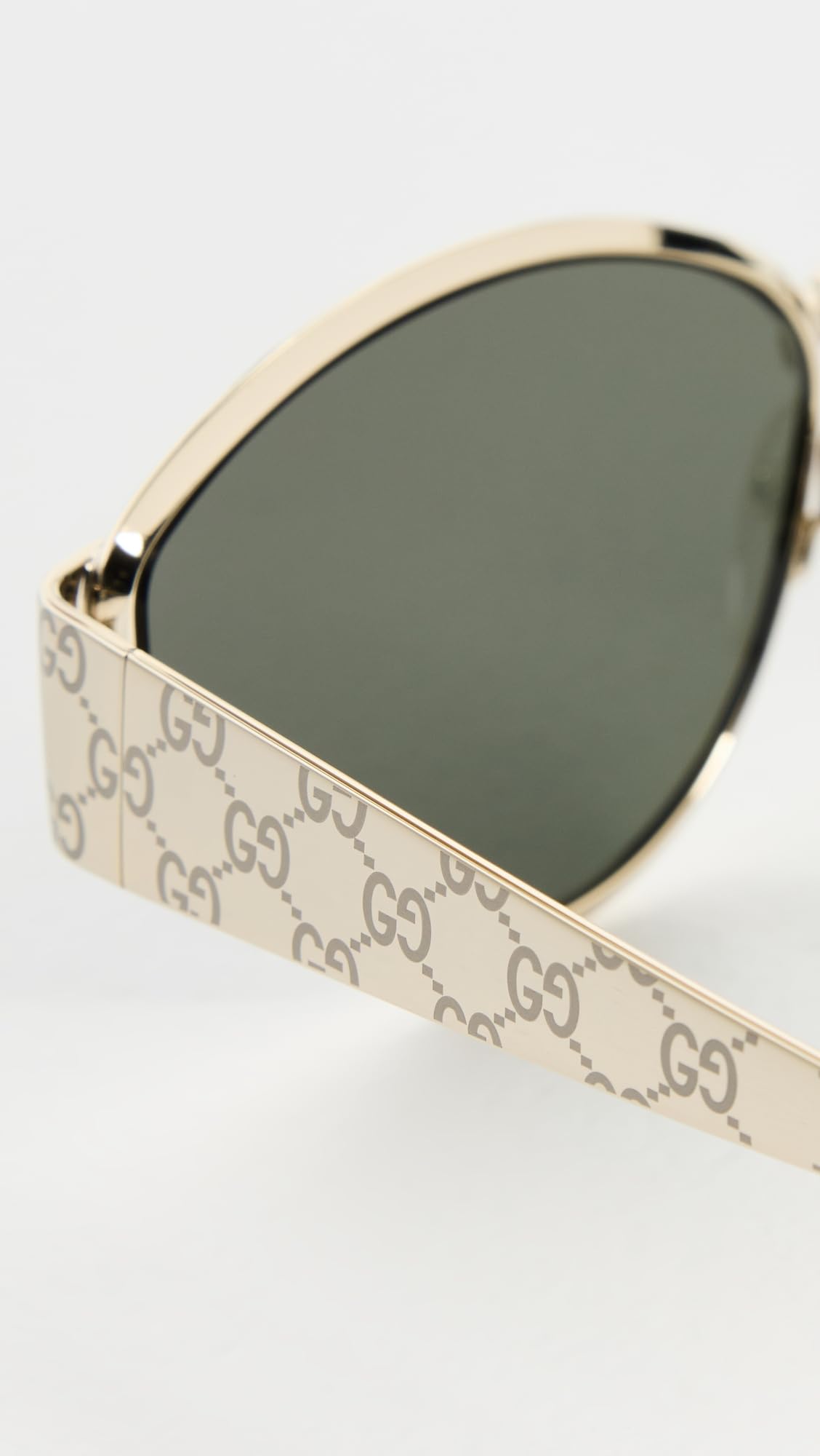 Gucci Women's Cat Eye Sunglasses, Gold-Gold-Grey, One Size