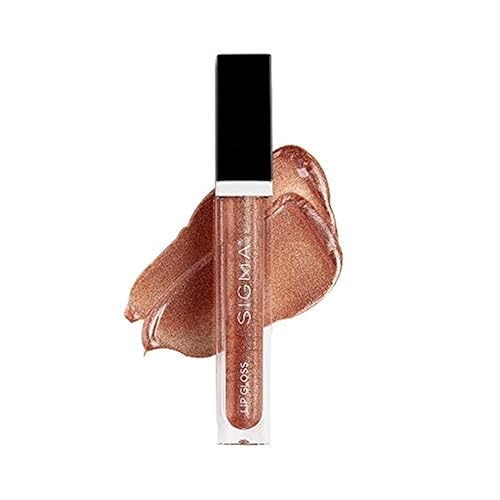 Sigma Beauty Moisturizing Smooth Tinted Lip Gloss Shimmer - Earthy Rose Shimmer - Moisturizing, High Shine, Non Sticky Lip Gloss - Wear Alone or Over