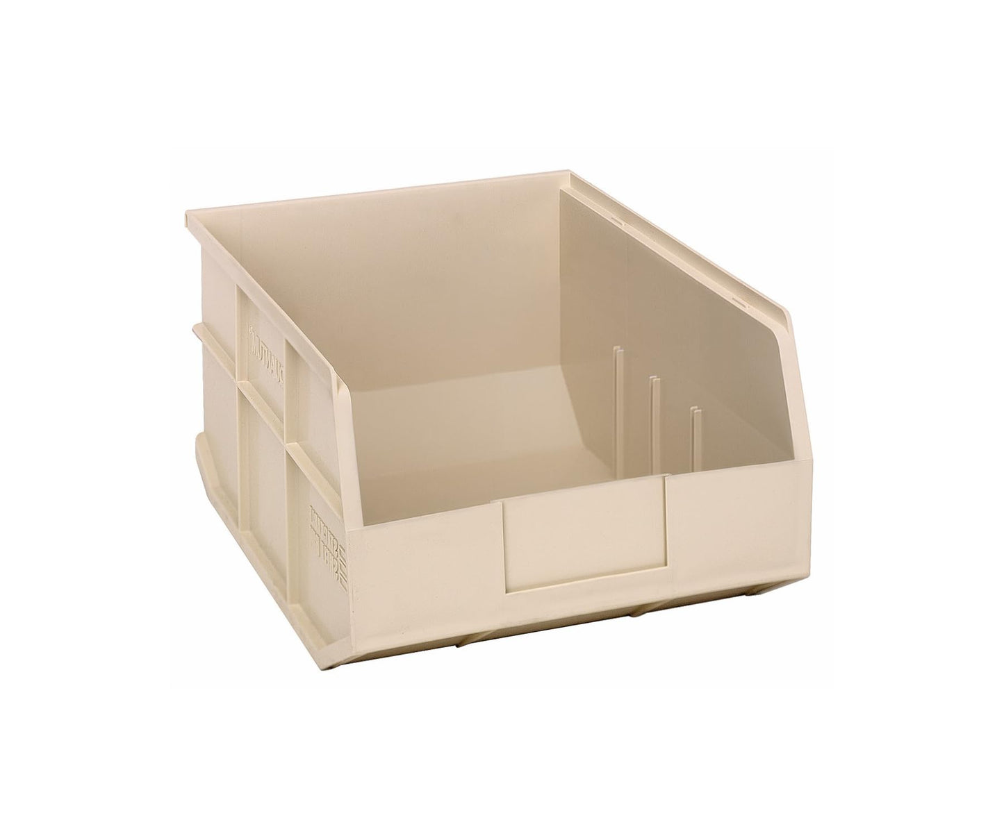 Quantum Storage K-SSB445IV-3 3-Pack Stackable Plastic Shelf Bin, 14" x 11" x 7", Ivory