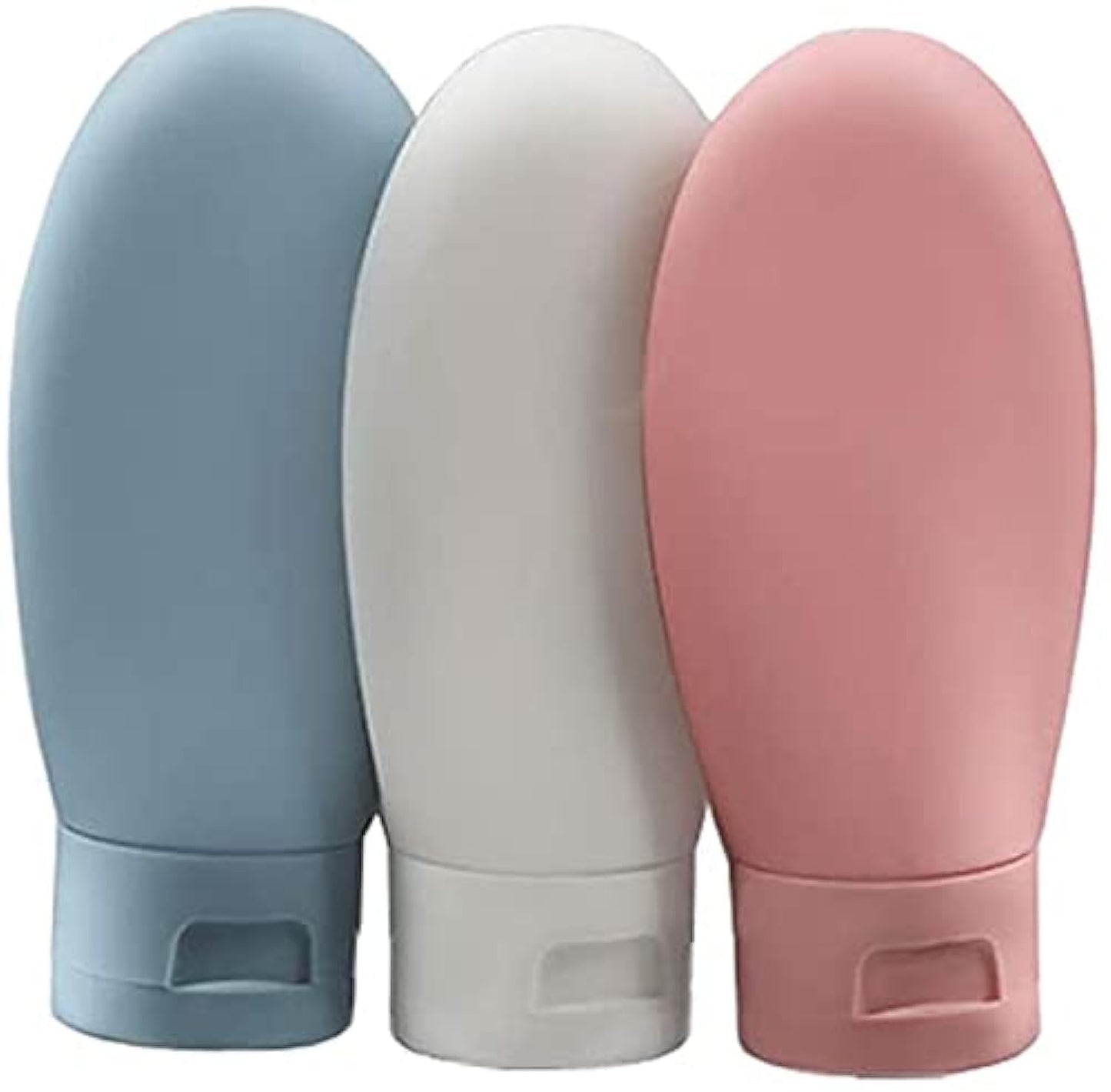 ZALUJMUS Travel Bottle, 3 Pcs Leak Proof Refillable Squeezable Containers Set(60 ml) with Label and Transparent Carry Bag for Liquid Shampoos, Soap
