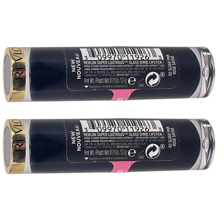 Pack of 2 Revlon Super Lustrous Glass Shine Lipstick, So Sleek Pink 021