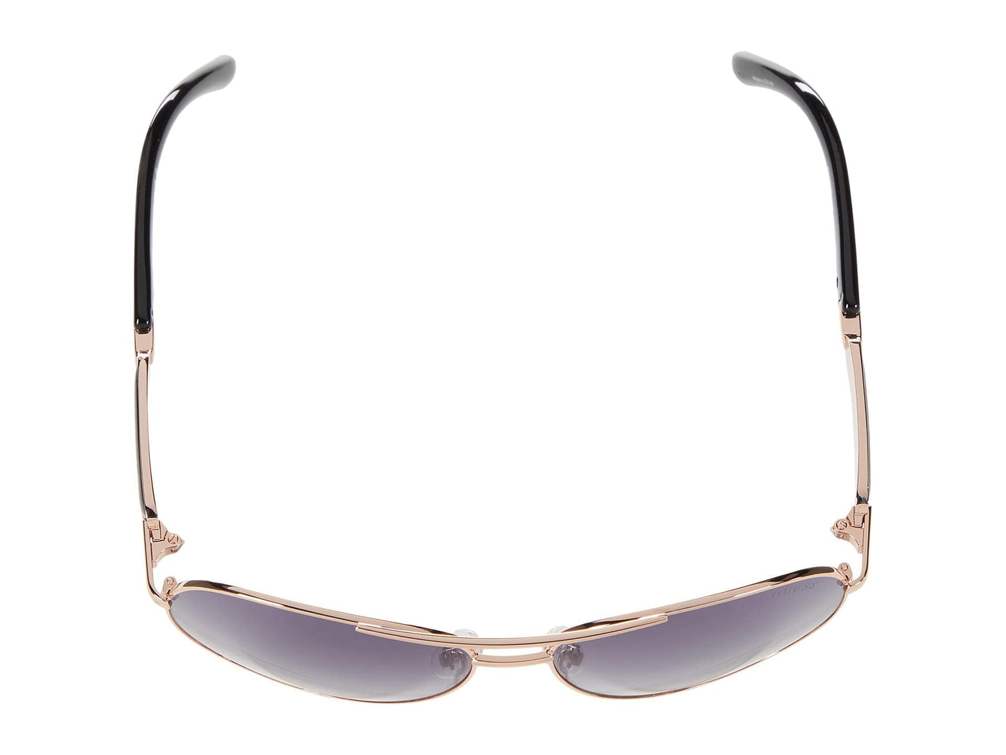 GUESS GU7295 Shiny Rose Gold/Smoke Mirror Aviator Sunglasses for Women, Classic Style, Full Frame, Metal, Brown Mirror, Smoke Mirror Lens