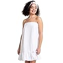 Bella il Fiore Spa Wrap - Towel Wrap For Women - Spa Robe Wraps for Women - Beach Cover Up - Bridesmaid Robes - White