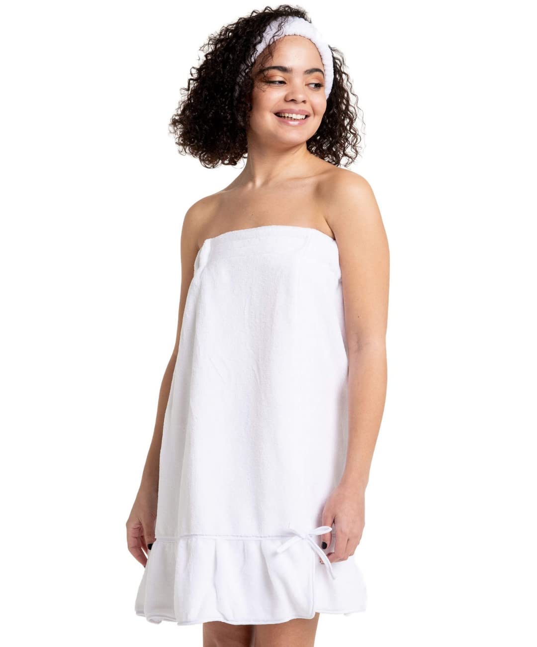 Bella il Fiore Spa Wrap - Towel Wrap For Women - Spa Robe Wraps for Women - Beach Cover Up - Bridesmaid Robes - White