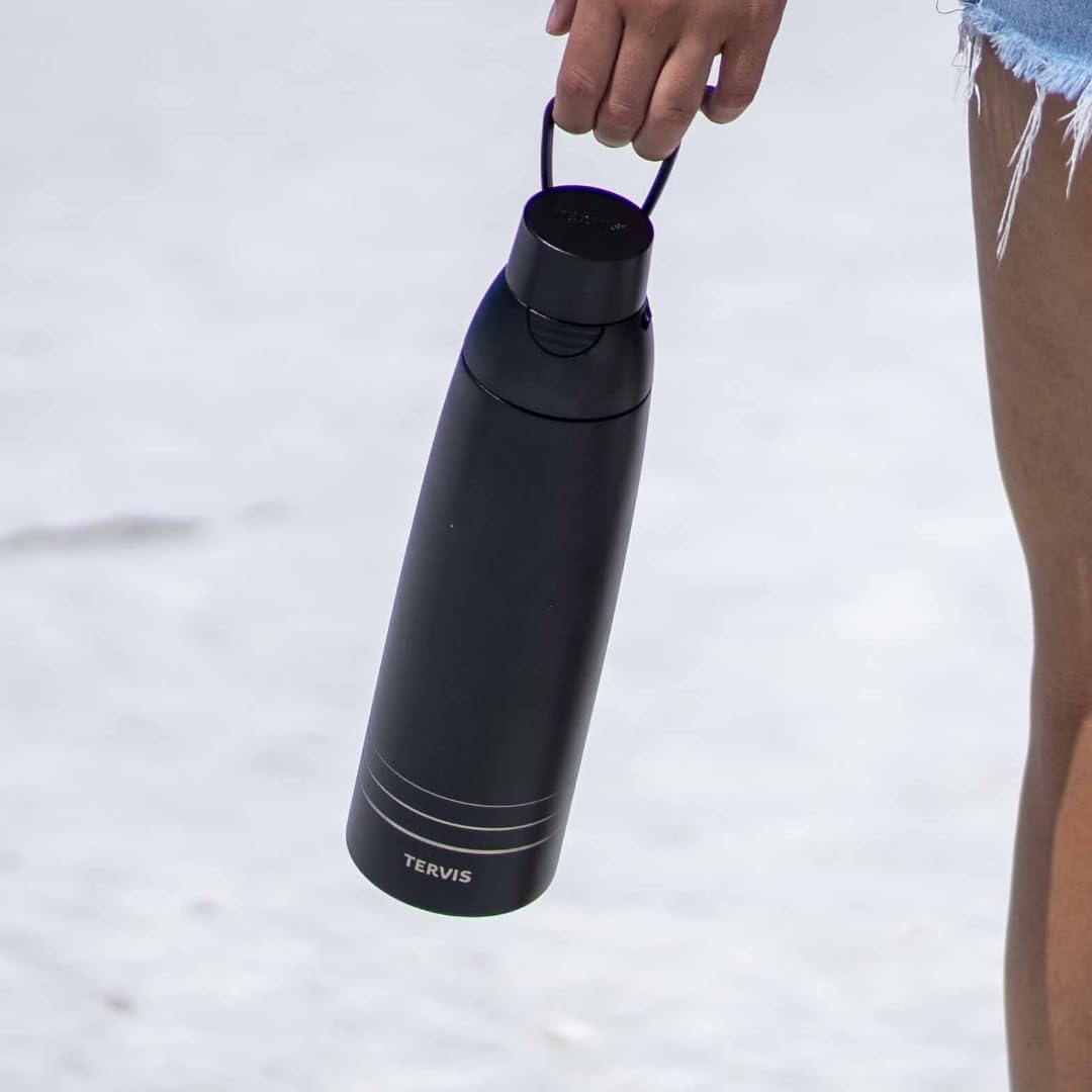 Tervis Venture Water Bottle Beach Burst Triple Walled Insulated Tumbler Travel Cup Keeps Drinks Cold & Hot, 26oz, Stainless Steel