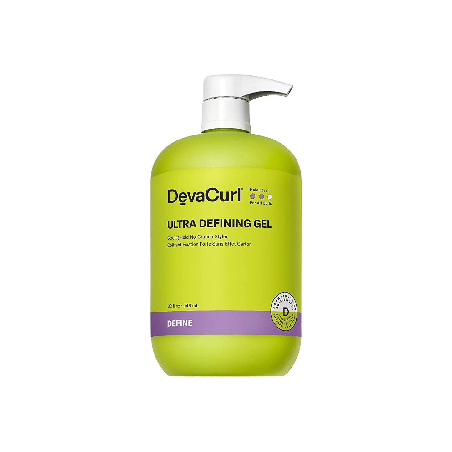 DevaCurl Ultra Defining Gel Strong Hold Non-Crunch Styler, Bright Breeze, 32 fl. oz