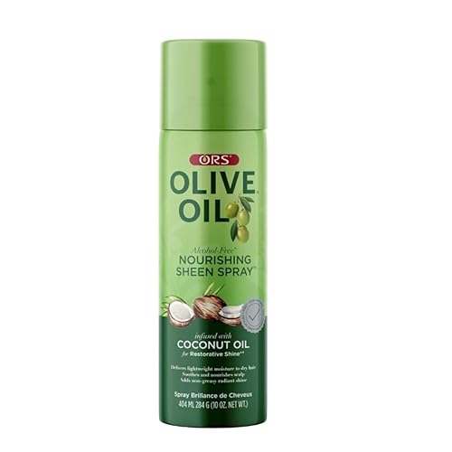 ORS Olive Oil Nourishing Sheen Spray infused with Coconut Oil 10 ounces (Pack of 2)