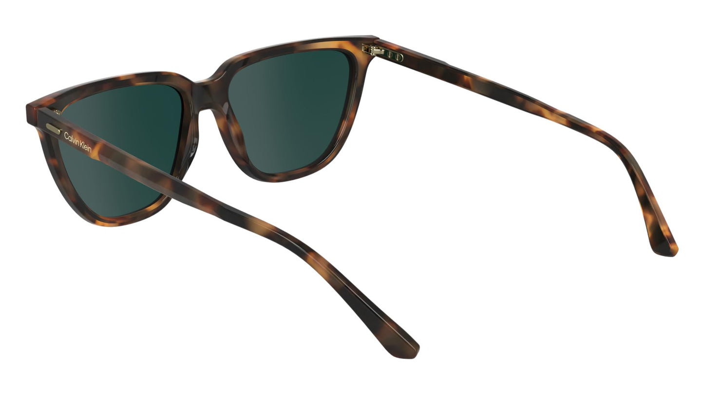 Calvin Klein Women's Sunglasses CK24537S - Milky Brown Havana with Solid Petrol Lens