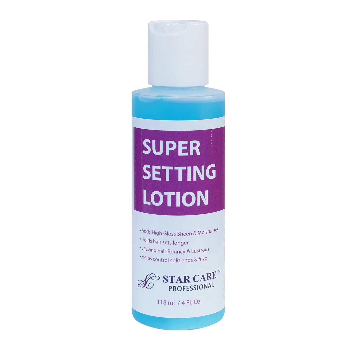 Star Care Professional Super Setting Lotion, 4oz (118ml), Advanced Heat Protectant for Thermal Styling, Blow Drying & Curling - Volumizing