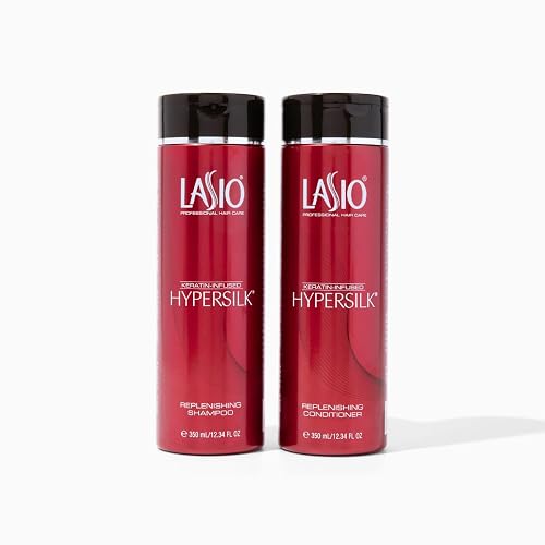 Lasio Replenishing Shampoo and Hair Conditioner Set with Amber Extract, Keratin & Jojoba Oil - Nourishing, Repairing, and Hydrating Formula for Soft