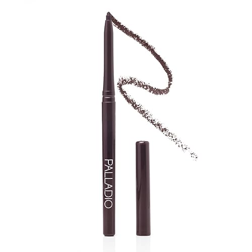 Palladio Retractable Waterproof Eyeliner, Eggplant, Creamy, Slip Twist Up Pencil Eye Liner, Smudge Proof Long Lasting Application, No Sharpener