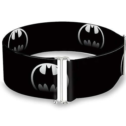 Buckle-Down Women's Cinch Belt Bat Signal-4 BlackSilver Fade 23 to 42 Inch, Multicolor