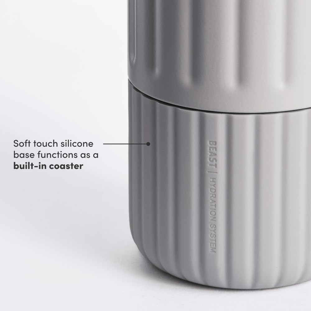 BEAST Health® Stainless Steel Water Bottle, 22 oz, Insulated Stainless Steel, Leak-Proof, Reusable Straw System, Portable Carry Cap, BPA-Free…