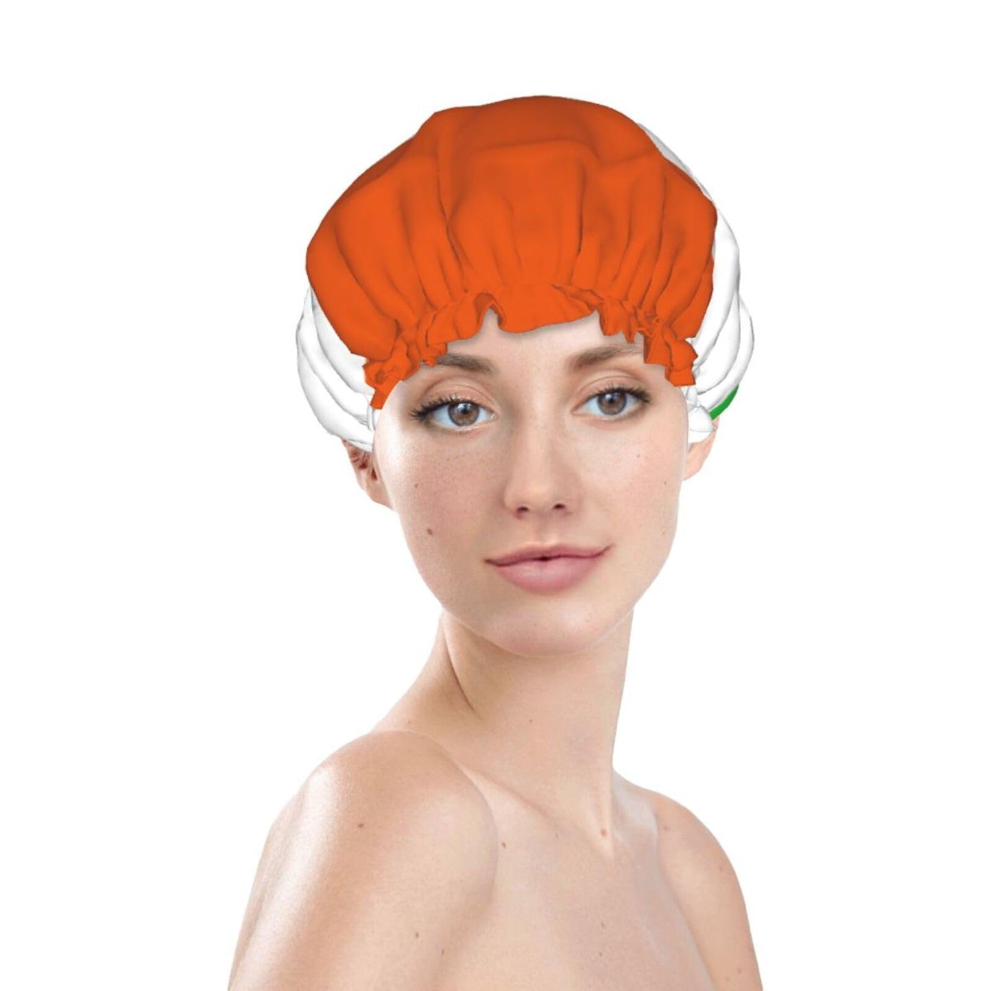 Niger Flag Prints Shower Cap Double Layer Lined Waterproof Bathing Shower Hat Beauty and Personal Care Hayyett