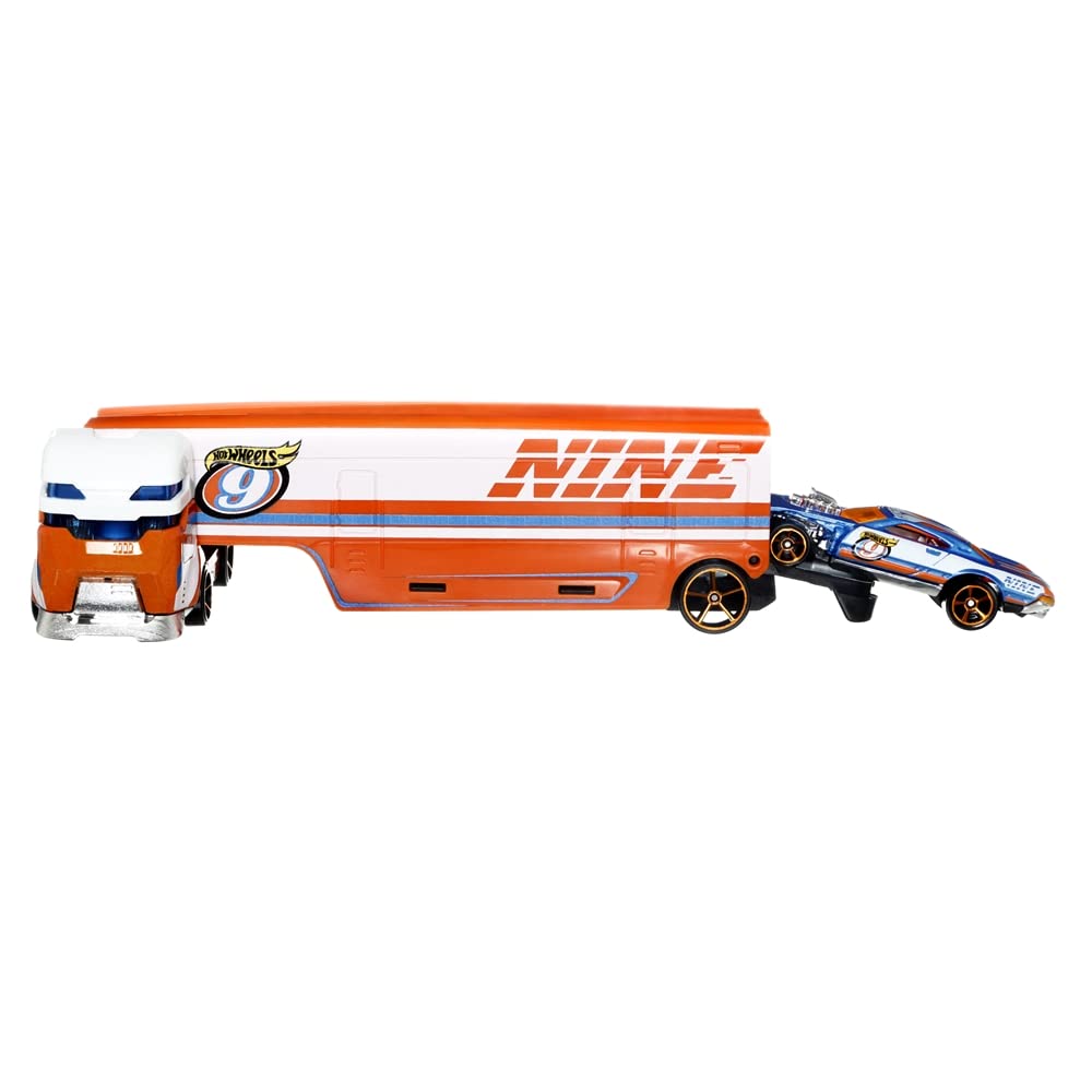 Hot Wheels Speedway Hauler Vehicle - Semi-Truck with Car ~ Detachable Trailer