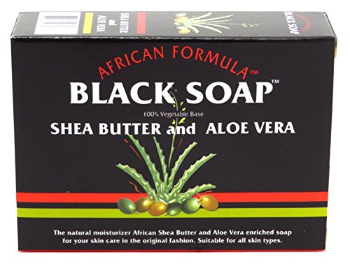 African Formula Black Soap 3.5 Ounce Shea Butter & Aloe Vera (Pack of 2)