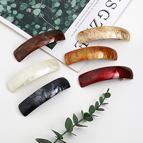 Retro Large Hair Barrettes for Women, Hair Clips French Clip Barrettes Exquisite Hair Clips for Women Ladies, pack of 6 (Classic Pattern)