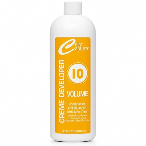 COLOR CAPTUR 10 Volume Cream Hair Developer - Aloe Vera Conditioning Activator for Deposit-Only Color | Paraben-Free, Cruelty-Free, GMP & ISO