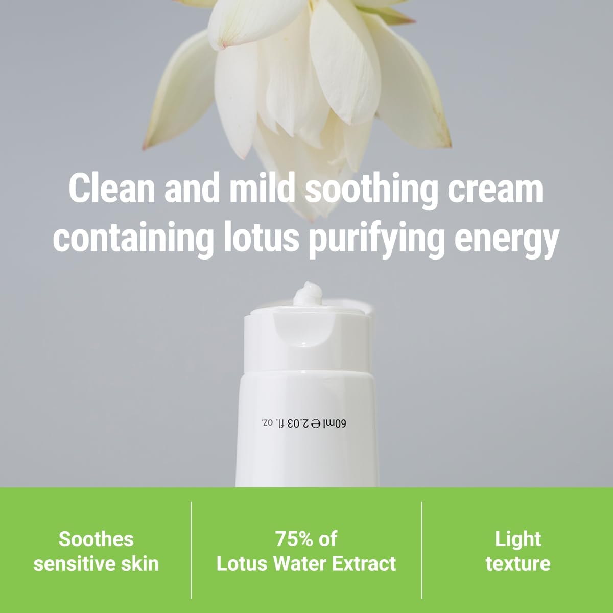 ROVECTIN Calming Lotus Cream - Lightweight Hydrating & Soothing Moisturizer Face Cream for Sensitive Skin | 75% Lotus Water Extract & Niacinamide