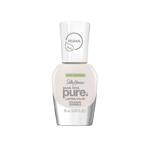 Sally Hansen Good. Kind. Pure. Nail Polish | Plant-Based, Vegan, 16-Free Formula | Opaque, Shiny | 110 White Tea | Creamy White Nail Color Beauty & Personal Care Sally Hansen