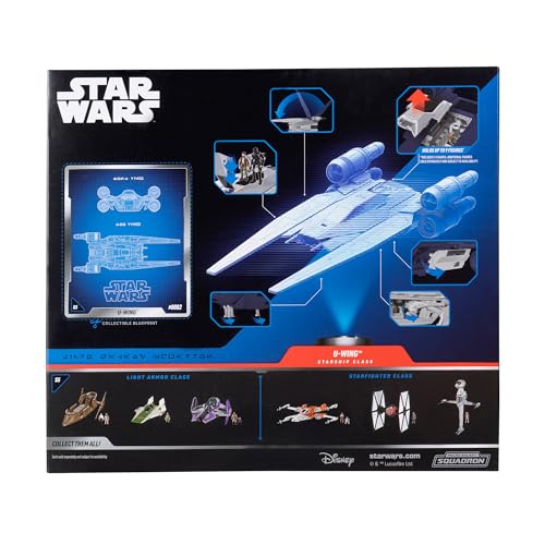 Jazwares Star Wars Micro Galaxy Squadron U-Wing Starfighter – 12" Vehicle with Foldout Wings, Troop Bay, Sniper Gun & 3 Micro Figures