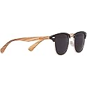 Woodies Wood Sunglasses made from Zebra Wood with Half-Rim Shape and Polarized Lenses