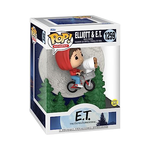 Funko Pop! Moment: E.T. The Extra-Terrestrial - Elliot and E.T. Flying (Glow in The Dark), Multicolor, 50769