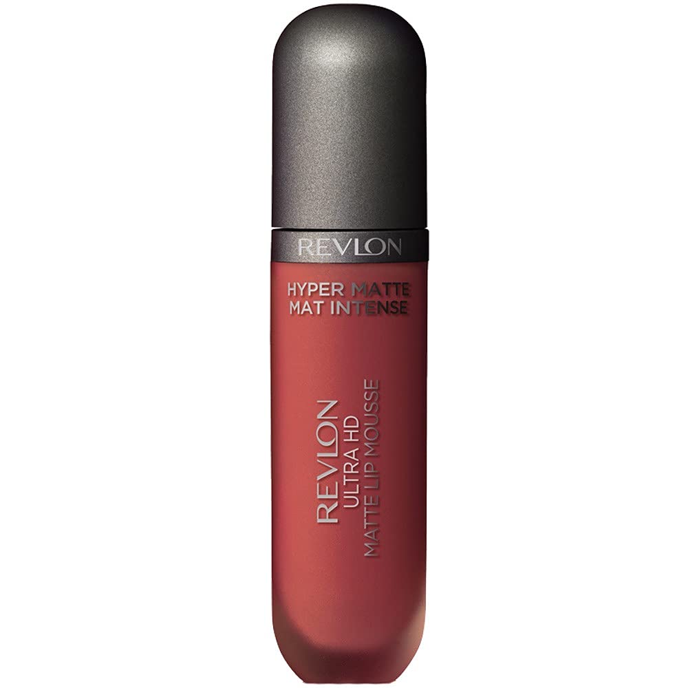 Revlon Liquid Lipstick, Face Makeup, Ultra HD Matte Lip Mousse, Longwear Rich Lip Colors in Plum / Berry, 825 Spice, 0.02 Oz