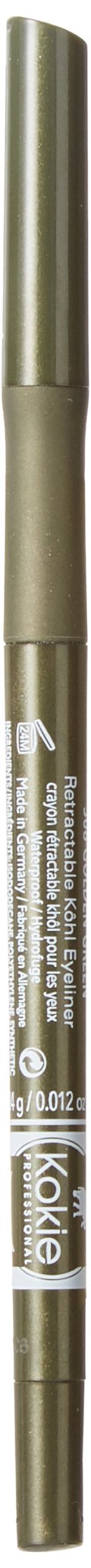 Kokie Cosmetics Retractable Kohl Eyeliner, Golden Green, 0.012 Ounce