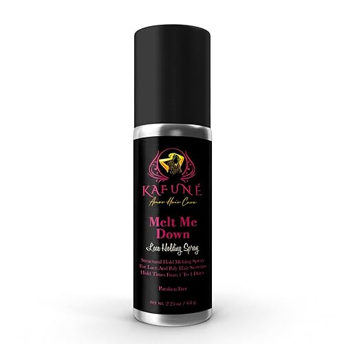 Kafune Amor Hair Melt Me Down Lace Melting Holding Spray - Glueless Wig Install, 1-5 Day Hold, Safe for HD/Swiss Lace Wig, No Flake/Residue, Quick