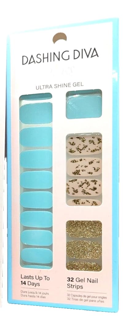 Dashing Diva Gloss Ultra Shine Gel Nail Strips - Denim Spritz Beauty & Personal Care Dashing Diva