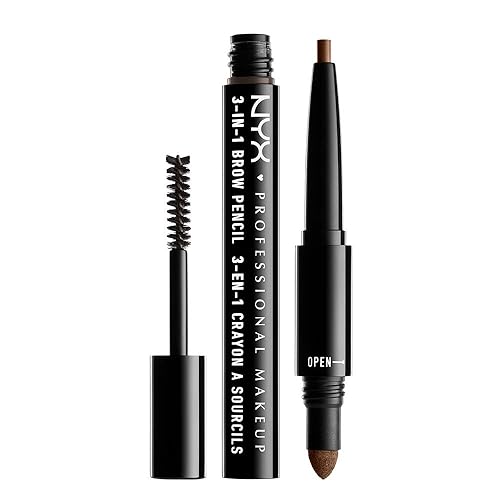NYX PROFESSIONAL MAKEUP 3-In-1 Brow Pencil, Eyebrow Pencil - Soft Brown