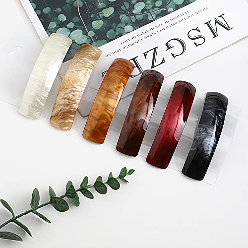 Retro Large Hair Barrettes for Women, Hair Clips French Clip Barrettes Exquisite Hair Clips for Women Ladies, pack of 6 (Classic Pattern)