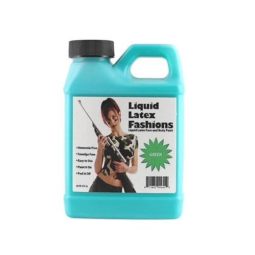 Liquid Latex Fashions - Ammonia Free Halloween Green Body and Face Paint for Adults and Kids, Ideal for Artwork, School Plays, Cosplays and Concerts