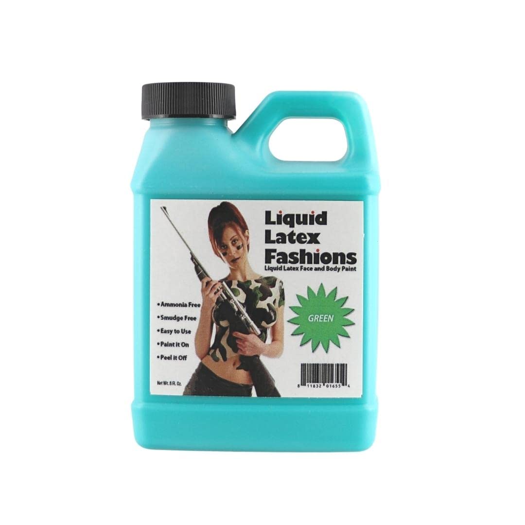 Liquid Latex Fashions - Ammonia Free Halloween Green Body and Face Paint for Adults and Kids, Ideal for Artwork, School Plays, Cosplays and Concerts
