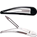 LONEEDY Pack of 10 Large Metal Stoving Varnish Hair Snap Clips,3.5 inch Long No-slip Hair Clips Barrettes For Women and Girls (Black)