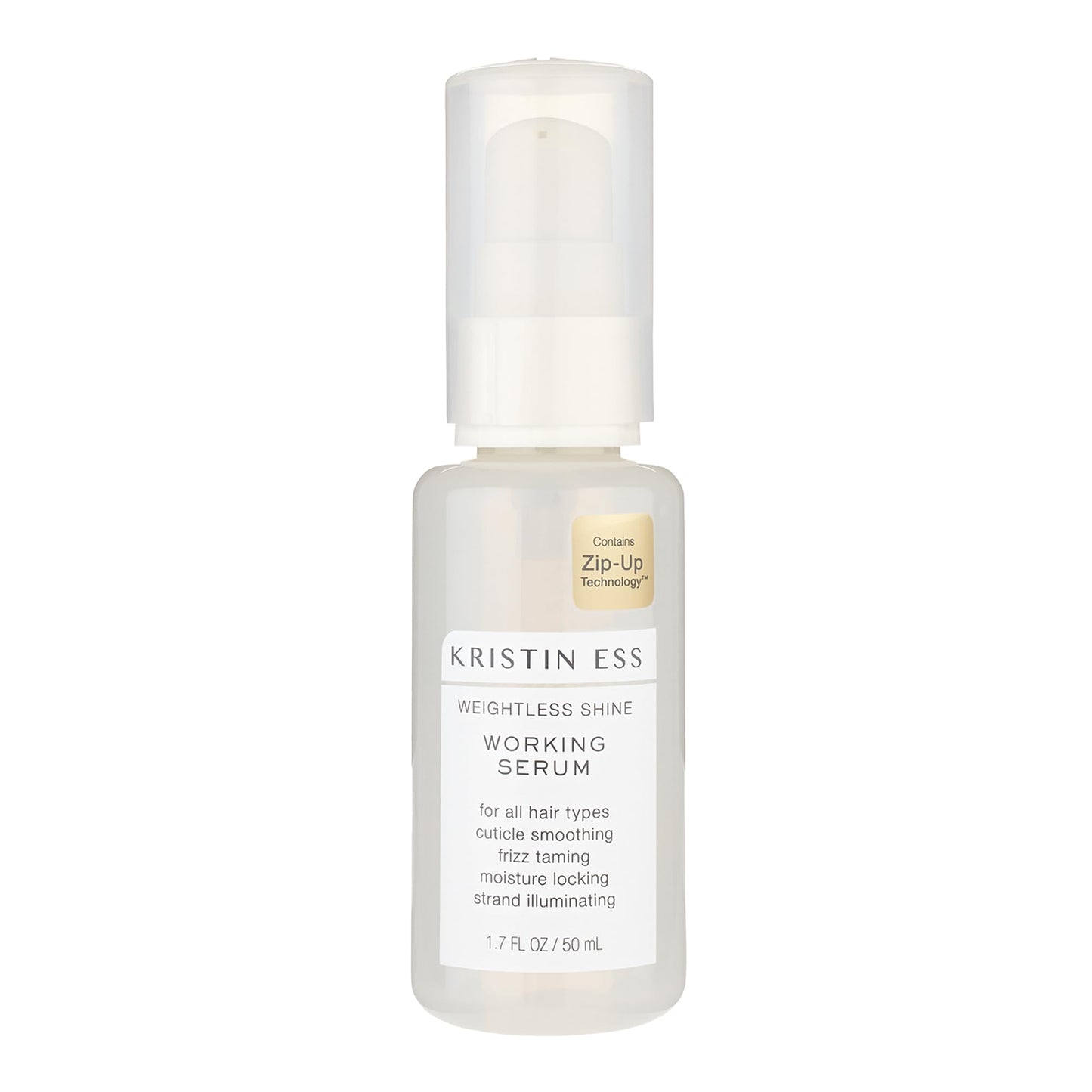 Kristin Ess Hair Weightless Shine Working Hair Serum for Dry Damaged Hair - Frizz Taming, Anti Breakage, Moisture Locking + Shine Enhancing - Color +
