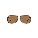 Ray-Ban RB3267 Metal Aviator Sunglasses, Brown/Polarized Brown, 64 mm