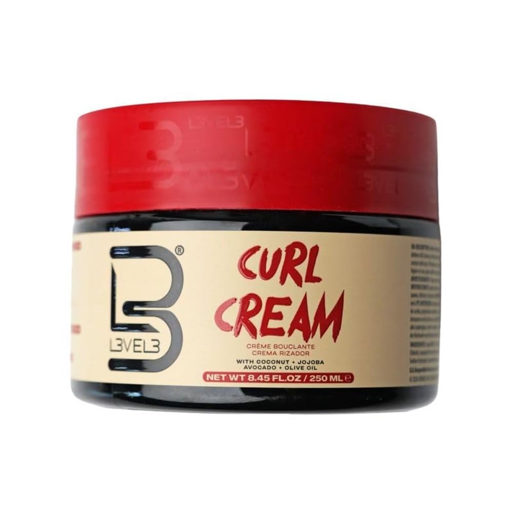 Level 3 Hydrating Curl Cream - With Coconut and Jojoba Oil for Coily and Curly Hair - Lock In Moisture and Shine