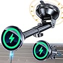 Coolpow for MagSafe Car Mount Charger【Ultra Magnet】Magnetic Phone Holders for Your Car Charger【Windshield+Vent+Dash】Magnetic Wireless Car Phone…