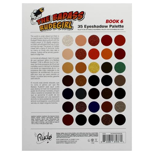 Rude Cosmetics The Badass Rudegirl 35 Eyeshadow Palette - Book 6 for Women - 1.34 oz Eye Shadow