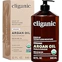 Cliganic Organic Argan Oil for Hair, Face & Skin (Bulk, 32oz with Pump) - 100% Pure, Cold Pressed